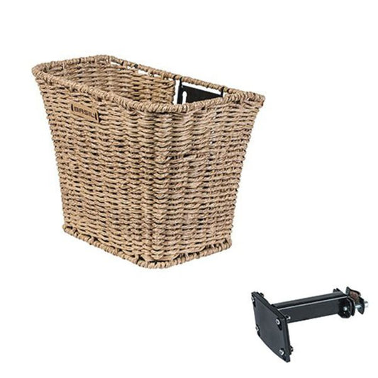 Panier à vélo Bremen Rattan Look avec support de potence FM - Seagrass 